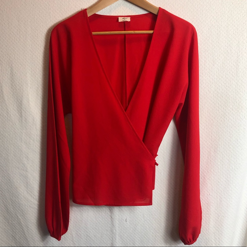 Aritzia Wilred red wrap top | medium